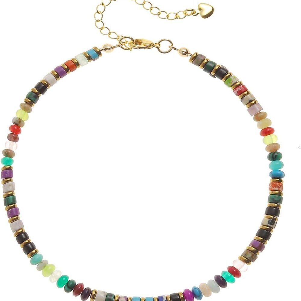 Natural Stone Beaded Anklets For Women Handmade Beach Boho Turquoise Beads Ankle
